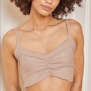 NWT Lulu’s Simply Snuggly Tan Cropped Sweater Tank